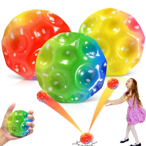 NHYDZSZ 3 Stück Jump Ball,Moon Ball,Gummiball Space Ball,Gummiball Sprünge,Mini Bouncing Ball Toy,Gummiball Space Ball,Bounce Ball Hohe Springender,Bouncy Balls for Kids Party von NHYDZSZ