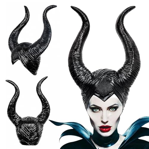 NHYDZSZ Königin Hörner Helm Hörner Haarreif Kopfschmuck maleficent kostüm Erwachsene Hörner Hut Teufelshörner Headband Böse Königin Kostüm für böswilliges Cosplay, Party von NHYDZSZ