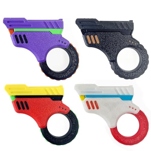 NIANE 2er-Pack Stressabbau-EDC-Gyro-Fingerspielzeug, 3D-Gedruckter Fidget-Slider, Fidget-Flipper-Ratschenrad for Erwachsene, Stressabbau-Fidget-Spinner zur Angstlinderung (Color : 4-Pack All Four) von NIANE