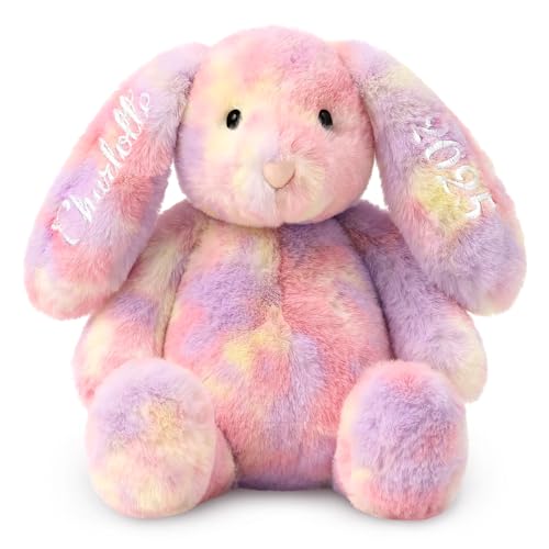 NIBESSER Personalisierte Kuscheltier Hase Schöne Plüschtier, Gestickter Text auf den Ohren Personalisierte Geschenke Andenken Geburtstage, Jubiläen, Weihnachten für Jungen und Mädchen, 21-31cm NIBESSER Personalisierte Kuscheltier Hase Schöne Plüschtier, Gestickter Text auf den Ohren Personalisierte Geschenke Andenken Geburtstage, Jubiläen, Weihnachten für Jungen und Mädchen, 21-31cm von NIBESSER