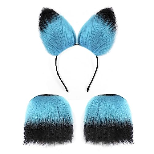 Halloween Kostümsets Plüsch Katzenohren Katzenschwanz Cosplay Party Haarband Haarreif Haarspange Headwear Anime Fancy Dress Requisiten Fasching Karneval Masquerade Stirnband Haarnadel Haarschmuck von NICEYEA