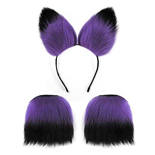 Halloween Kostümsets Plüsch Katzenohren Katzenschwanz Cosplay Party Haarband Haarreif Haarspange Headwear Anime Fancy Dress Requisiten Fasching Karneval Masquerade Stirnband Haarnadel Haarschmuck von NICEYEA