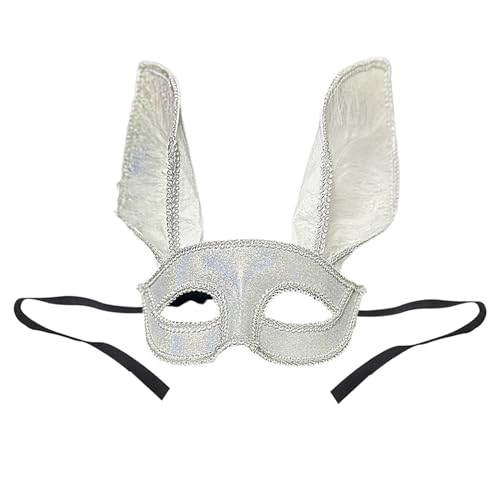 NICEYEA Cosplay Bunnymaske Party Hasenmaske Damen Venezianische Hasen Halloween Federn Maske Halbgesichtsmaske Kaninchenohren Cosplay Maske Fasching Ostern Party Halloween Kostüm Zubehör von NICEYEA