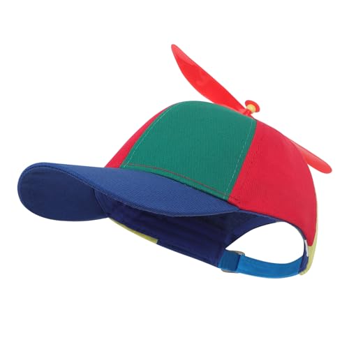 NICEYEA Kinder Bunte Propellermütze Lustig Helikopter Cap Propeller Mütze Hubschraubermütze Party Hut Mädchen Jungen Baseballmütze mit Propeller -Sonnenhut mit Blenden für Outdoor von NICEYEA