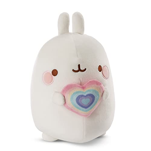 Kuscheltier Molang mit Regenbogenherz 24 cm in Geschenkverpackung I Liebenswerter Social Media & TV Star zum Kuscheln, Spielen & Liebhaben - 48225 von NICI