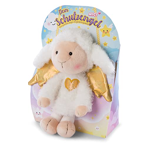 Kuscheltier Schutzengel La La Lammie 30cm mit goldenem Herz & Flügeln in Geschenkbox – Schaf-Engel Plüschtier für Mädchen, Jungen & Babys – Stofftier zum Kuscheln, Spielen & Schenken von NICI