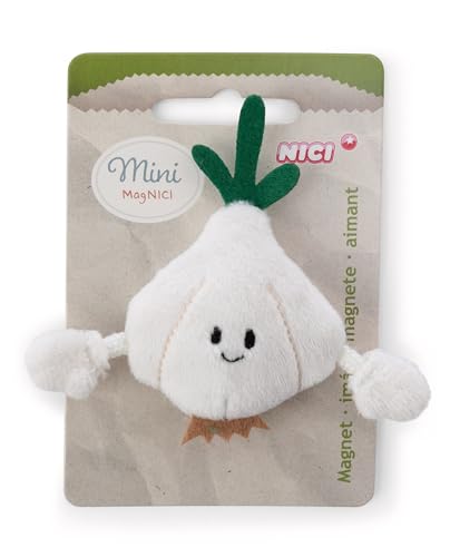 Mini MagNICI Knoblauch 7cm - Weiss - Kuscheltier mit Magnet – Plüschtier haftet auf Metalloberflächen, Magnettafeln und Taschenhänkel als Reisebegleiter – tolle Geschenkidee | 61868 von NICI