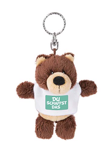 NICI 10cm, braun 44710 Schlüsselanhänger Bär mit T-Shirt Du schaffst von NICI