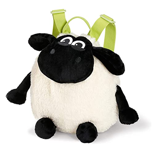 NICI 37903 Kuscheltier Timmy das Schäfchen – Plüsch Mädchen, Jungen & Babys – Flauschiger Shaun das Schaf Rucksack mit verstellbaren Schulterriemen, Schwarz von NICI