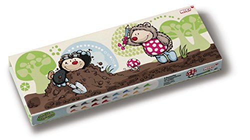 NICI 38305 - Buntstifte-Box Igel und Maulwurf, 8 Stück, 16 Farben von NICI