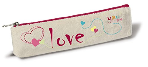 Nici 38594 - Mäppchen Love Plüsch flach, 19.5 x 5 cm, Federmäppchen von NICI