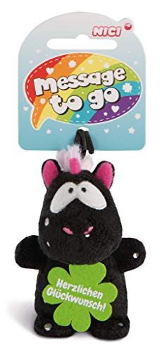 NICI 42737, 8 cm Anhänger Einhorn Carbon Flash Herzlichen Glückwunsch, schwarz von NICI