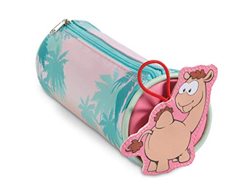 NICI 45274 Mäppchen Wild Friends 2020 rund 20x8cm mit Clip-Motiv Kamel Kemal, pink/blau von NICI