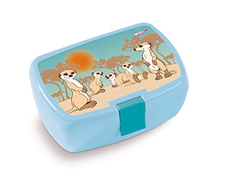 NICI 45440 Brotdose, Erdmännchen-Familie, 18x12,5x6,5cm, blau von NICI