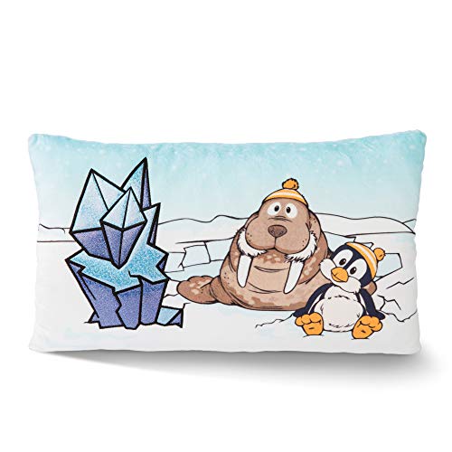 NICI 45741 Kuschel-Kissen Pinguin Peppi und Walross Walbo Wabbel 43 x 25 cm – Das süße Plüschkissen für Jungen, Mädchen, Babys und Kuscheltierliebhaber – ideal für Zuhause, Kindergarten oder unterwegs von NICI