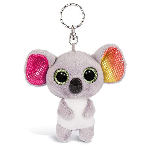 NICI 46310 Glubschis Koala Miss Crayon 9cm Schlüsselanhänger, Plüschtieranhänger mit Schlüsselring, Stofftierschlüsselhalter, graun/bunt von NICI