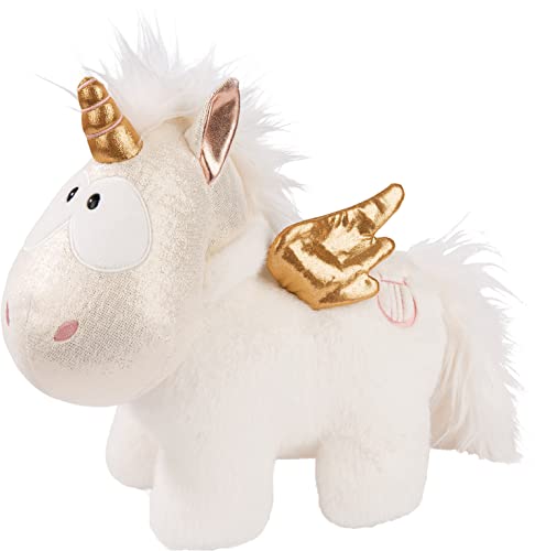 NICI 46374 Kuscheltier Angelia 32cm – Einhorn Plüschtier für Mädchen, Jungen & Babys – Flauschiges Stofftier zum Kuscheln & Spielen – Kuscheliges Schmusetier – Theodor & Friends, weiß/Gold, 32 cm von NICI