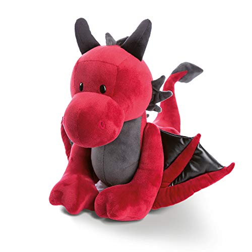 NICI 46714 Kuscheltier Drache Eldor 30cm stehend – Plüschtier für Mädchen, Jungen & Babys – Flauschiges Stofftier zum Spielen, Sammeln & Kuscheln – Gemütliches Schmusetier, ROT/SCHWARZ, 30 cm von NICI