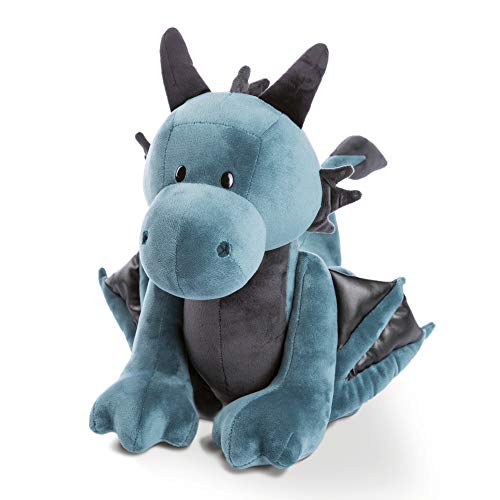 NICI 46715 Kuscheltier Drache Ivar 30cm stehend – Plüschtier für Mädchen, Jungen & Babys – Flauschiges Stofftier zum Spielen, Sammeln & Kuscheln – Gemütliches Schmusetier, BLAU/SCHWARZ, 30 cm von NICI