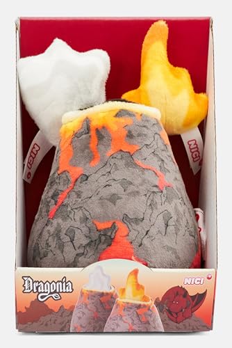 NICI 46719 Vulkan Plüschvulkan 12cm mit Wolke und Feuer, in Geschenkverpackung, GRAU/ORANGE, 12 cm von NICI