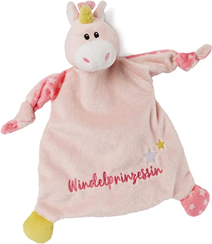 NICI 46730 Einhorn Windelprinzessin 25x25 cm ab 0+ Monaten – Kuscheltuch für Babys & Kleinkinder – Baby Kuscheltier/Schnuffeltuch – Schmusetuch für Mädchen & Jungen, PINK/WEIß von NICI