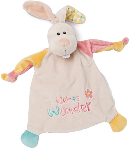 NICI 46733 Hase Kleines Wunder 25x25 cm ab 0+ Monaten – Kuscheltuch für Babys & Kleinkinder – Baby Kuscheltier/Schnuffeltuch – Schmusetuch für Mädchen & Jungen, Geblümt, BEIGE/BUNT von NICI