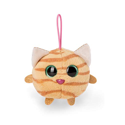 NICI 46871 NICIdoos BallBies Katze mit Loop 9 cm – Kuscheltier Katze für Kinder & Erwachsene ab 3 Jahren – Flauschiges Schmusetier mit großen Glitzeraugen zum Spielen, Sammeln & Kuscheln von NICI