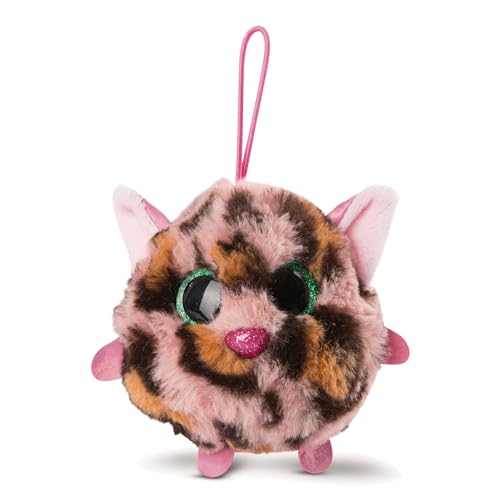 NICI 46875 NICIdoos BallBies Leopard mit Loop 9 cm – Kuscheltier Leopard für Kinder & Erwachsene ab 3 Jahren – Flauschiges Schmusetier mit großen Glitzeraugen zum Spielen, Sammeln & Kuscheln von NICI