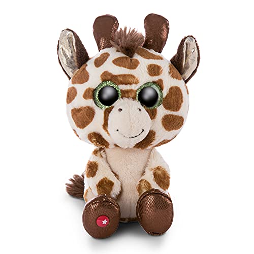 NICI Does not apply Animals 46944 Original – Glubschis Halla 15 cm – Kuscheltier Giraffe mit großen Augen – Flauschiges Plüschtier mit Glitzeraugen – Schmusetier für Kuscheltierliebhaber, beige/braun von NICI