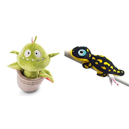 NICI 47231 Green Fleischfressende Pflanze Gisela 20cm Plüsch Wild Friends & 48773 Magnettier Salamander Don Fuego Green 12cm, Gelb von NICI