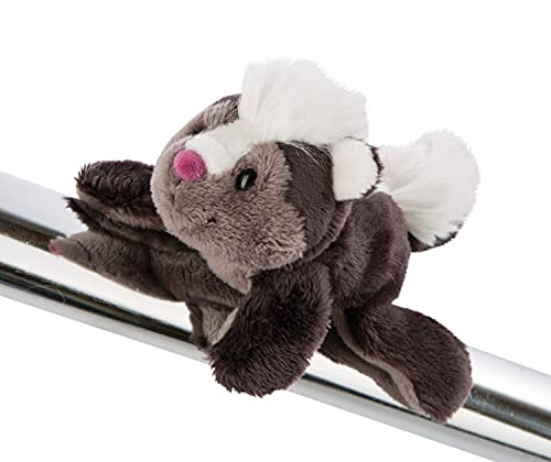 NICI 47335 Stinktier Chiala Skunk 12cm – MagNICI Plüschstinktier Forest Friends – Stofftiere & Kuscheltiere mit Magnet – Magnettiere für Kühlschrank, Tafel, Metall & vieles mehr, schwarz/grau, 12 cm von NICI