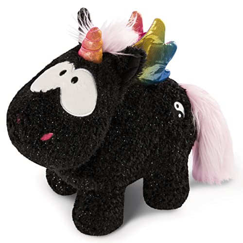 NICI 47378 Kuscheltier Rainbow Yin 32 cm – Einhorn Plüschtier für Mädchen, Jungen & Babys – Flauschiges Stofftier zum Kuscheln & Spielen – Kuscheliges Schmusetier, schwarz/bunt von NICI