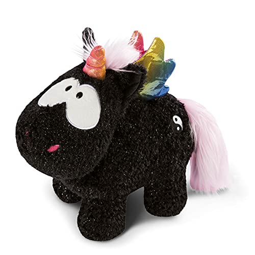 NICI 47380 Animal,Unicorn Kuscheltier Rainbow Yin 45 cm – Einhorn Plüschtier für Mädchen, Jungen & Babys – Flauschiges Stofftier zum Kuscheln & Spielen – Kuscheliges Schmusetier, schwarz/bunt von NICI