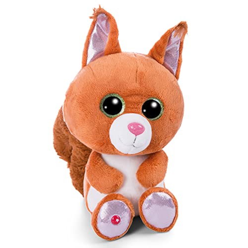 NICI Glubschis: Das Original – Glubschis Eichhörnchen Squibble 15cm I sitzendes Plüschtier mit großen Glitzeraugen I Schmusetier für Kuscheltierliebhaber von NICI