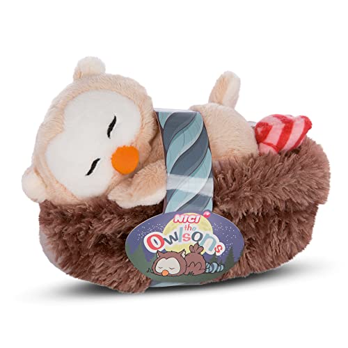 NICI 47874 Schlafendes Kuscheltier Owluna im Nest 12cm Plüschtier für Mädchen, Jungen & Babys – Flauschige Stofftier Eule zum Kuscheln, Spielen & Schlafen – Gemütliches Schmusetier von NICI