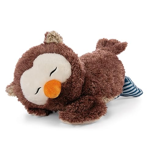 NICI 47878 Liegendes Kuscheltier Oscar 35cm Plüschtier für Mädchen, Jungen & Babys – Flauschige Stofftier Eule zum Kuscheln, Spielen & Schlafen – Gemütliches Schmusetier, braun, 35 cm von NICI