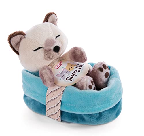 NICI 47893 Kuscheltier Körbchen 12 cm – Sleeping Pets Plüschtier Siam Mädchen, Jungen & Babys – Stofftier Katze zum Kuscheln, Spielen & Schlafen – Gemütliches Schmusetier, beige von NICI