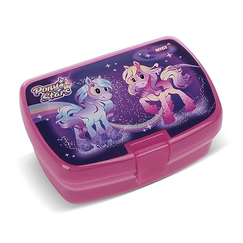 NICI 47926 Brotdose Pony Stars, 18x12,5x6,5cm, lila von NICI