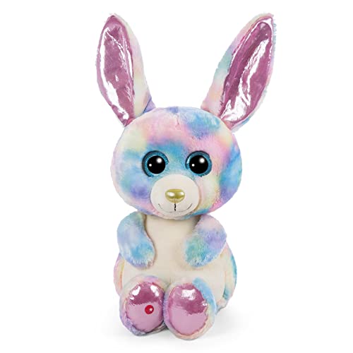 NICI Glubschis: Das Original – Glubschis Hase Rainbow Candy 45cm –Kuscheltier Hase mit großen Augen – Flauschiges Plüschtier mit Glitzeraugen – Schmusetier für Kuscheltierliebhaber von NICI