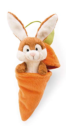 NICI 48089 Anhänger Plüschhase mit Karotte 15cm, Häschenanhänger in Plüschkarotte, Geschenkidee fürs Osternest, Orange von NICI