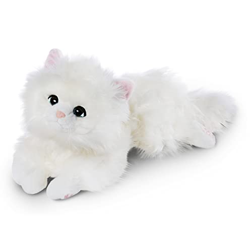 NICI Kuscheltier Katze Meowlina 35 cm liegend I weiße Plüschtier I Flauschige Spielzeug I Stofftier für Kuscheltierliebhaber – 48099 von NICI