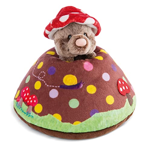 NICI Kuschelkissen Maulwurf & Erdhügel – Nachhaltiges Kuscheltierkissen für Mädchen, Jungen & Babys – Flauschiges Spielkissen, 23 x 19cm - 48210 von NICI