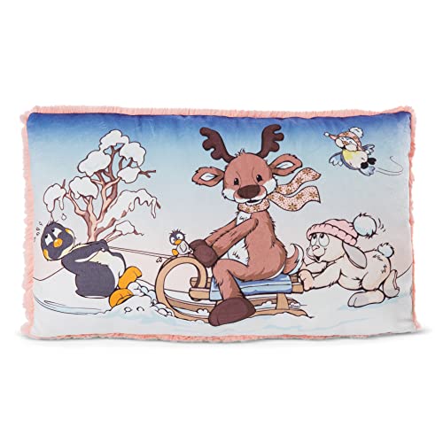 NICI Kuscheltierkissen Winter Friends 43 x 25 cm rechteckig I Kuschelkissen für Jungen, Mädchen & Babys I Flauschiges Plüschtier-Kissen – 48333 von NICI