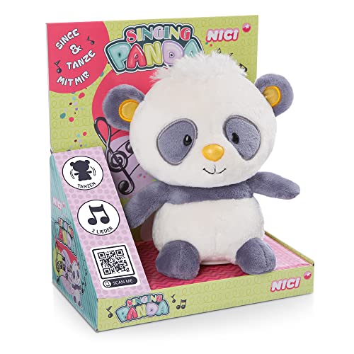 NICI Kuscheltier Singing Panda 20cm I Plüschtier mit Sing & Tanzfunktion mit 2 Songs a 30 Sekunden inkl. Batterien I Spielzeug zum singen & tanzen – 48417 von NICI