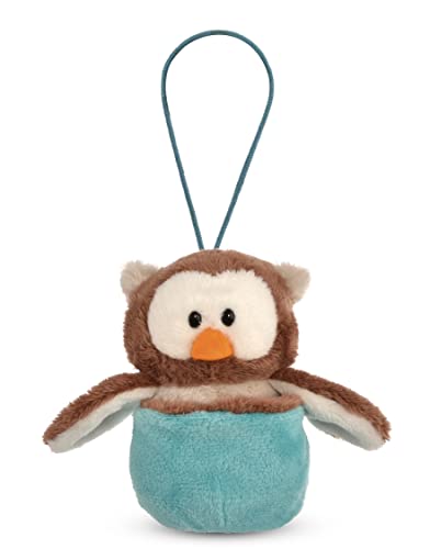 NICI 48931 Wendekuscheltier Eule Oscar im Nest 12cm blau mit Loop-Stofftier aus weichem Plüsch, niedliches Plüschtier zum Kuscheln und Spielen, für Kinder & Erwachsene, tolle Geschenkidee von NICI