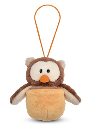 NICI 48932 Wendekuscheltier Eule Oscar im Nest 12cm gelb mit Loop-Stofftier aus weichem Plüsch, niedliches Plüschtier zum Kuscheln und Spielen, für Kinder & Erwachsene, tolle Geschenkidee von NICI