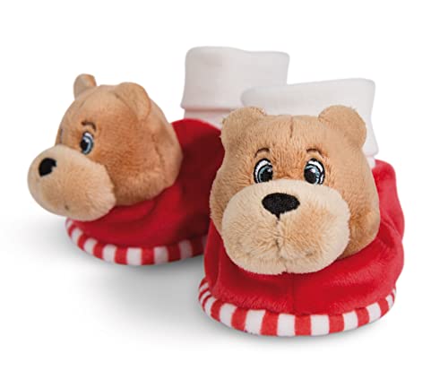 NICI 49083 Babyschuhe mit Rassel FC Bayern Bear Berni rot von NICI