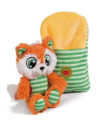 NICI 49093 Fuchs Finjo 14cm schlafend im Bettchen orange-Kuscheltier für Babys und Kleinkinder zum Greifen, Knuddeln, Entdecken und Einschlafen von NICI