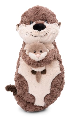 NICI Kuscheltier Otter Oda & Odalina 40 x 20 cm – 2-in-1 Kuschelkissen aus weichem Plüsch, Dekokissen in Otter-Form für Kinder & Erwachsene, 49169, tolle Geschenkidee, beige & grau von NICI