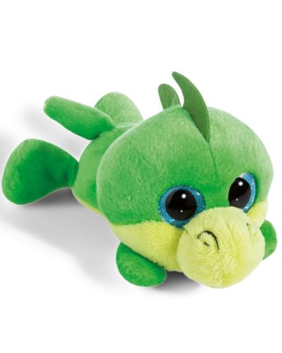 NICI GLUBSCHIS Drache McDamon 15cm - Liegender Kuscheltier Drache mit großen Glitzeraugen - 49296 von NICI